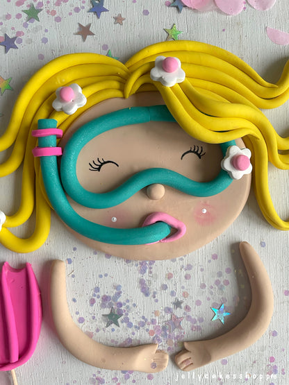 Scuba Diver Girl Cake Decorations