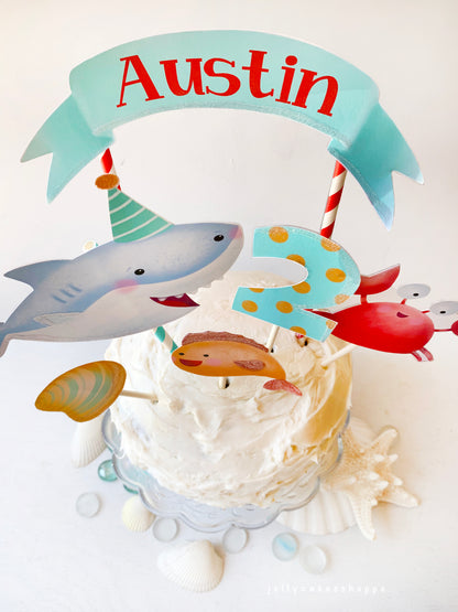 Shark Birthday Cake Decorations