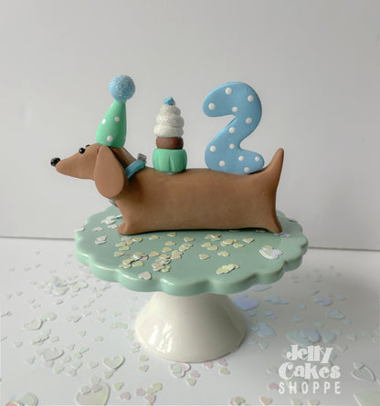 Dachshund Cake Topper, A Weenie Bit Older Birthday Party