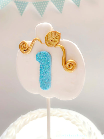 Pink Pumpkin Cake Topper