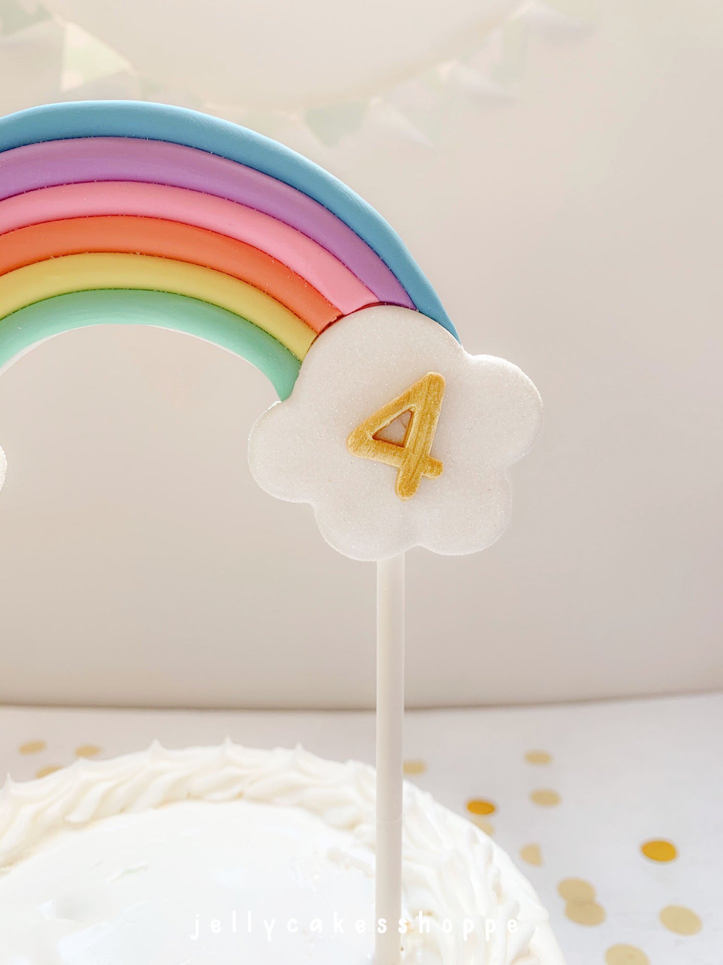 Pastel Rainbow Cake Topper