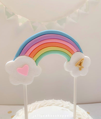 Pastel Rainbow Cake Topper