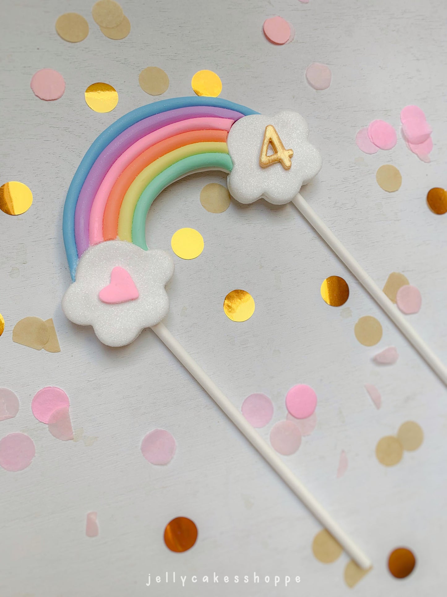 Pastel Rainbow Cake Topper