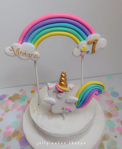 Kittycorn and Rainbow Cake Topper