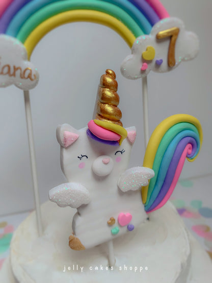 Kittycorn and Rainbow Cake Topper