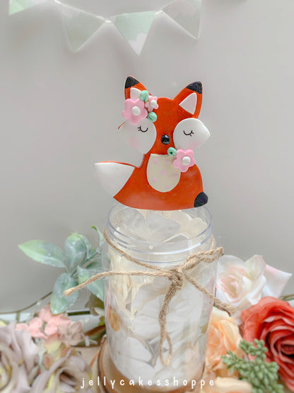 Woodland Fox 1st Birthday Cake Topper for Girl