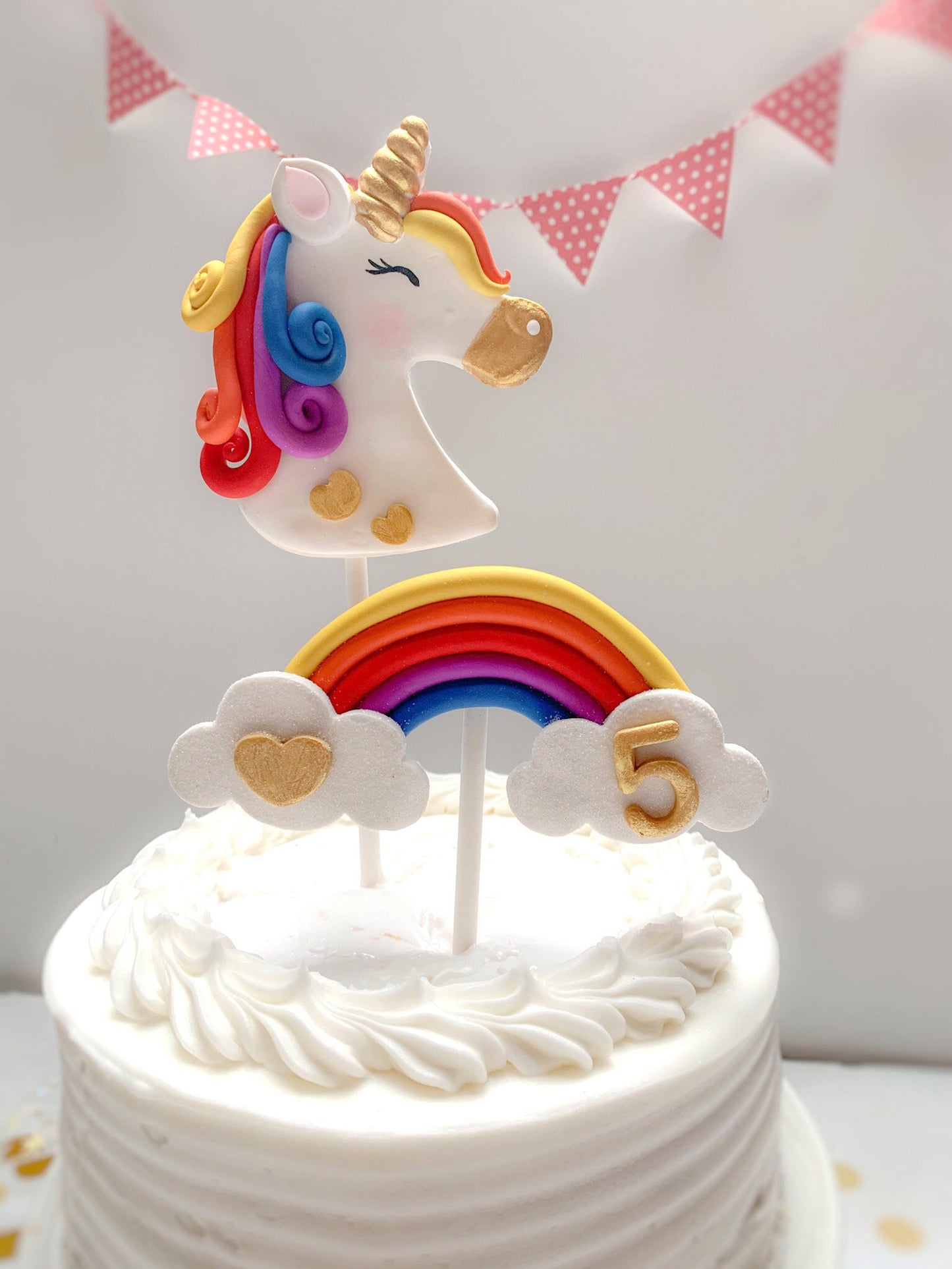 Rainbow Unicorn Cake Topper