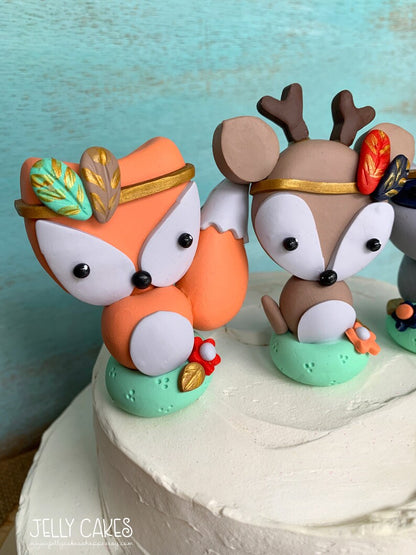 Boho Animals Baby Shower Cake Topper, Gender Neutral Cake Decorations