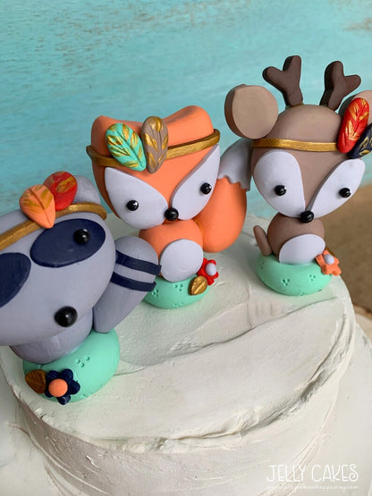 Boho Animals Baby Shower Cake Topper, Gender Neutral Cake Decorations
