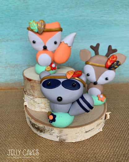 Boho Animals Baby Shower Cake Topper, Gender Neutral Cake Decorations