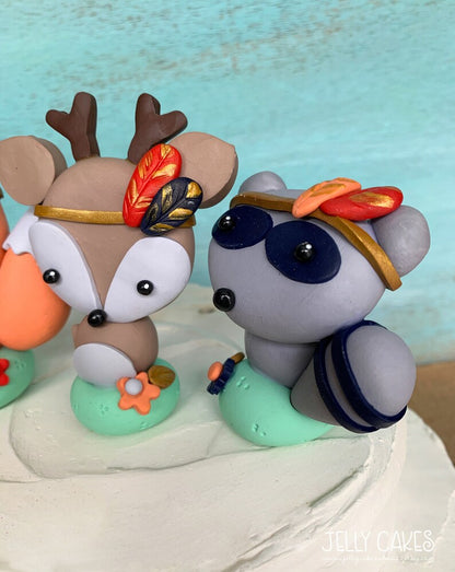 Boho Animals Baby Shower Cake Topper, Gender Neutral Cake Decorations