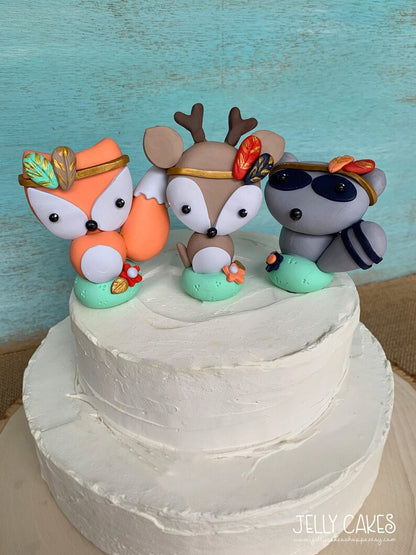 Boho Animals Baby Shower Cake Topper, Gender Neutral Cake Decorations