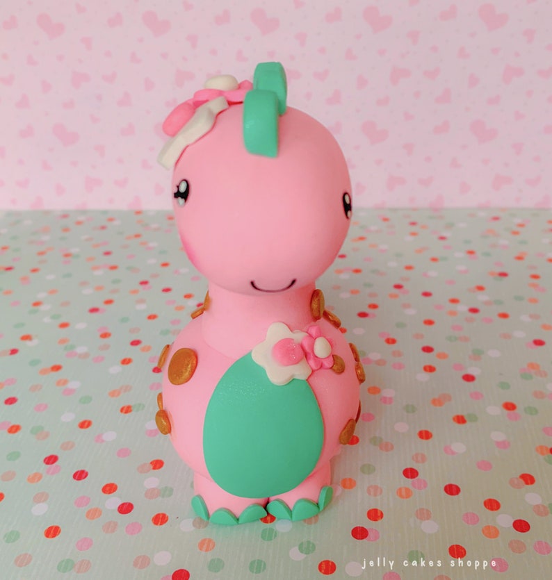 Pink Dinosaur Cake Topper