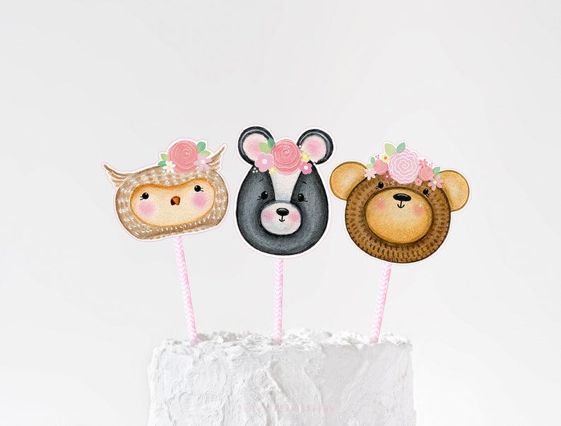 Woodland Animals Cake Topper