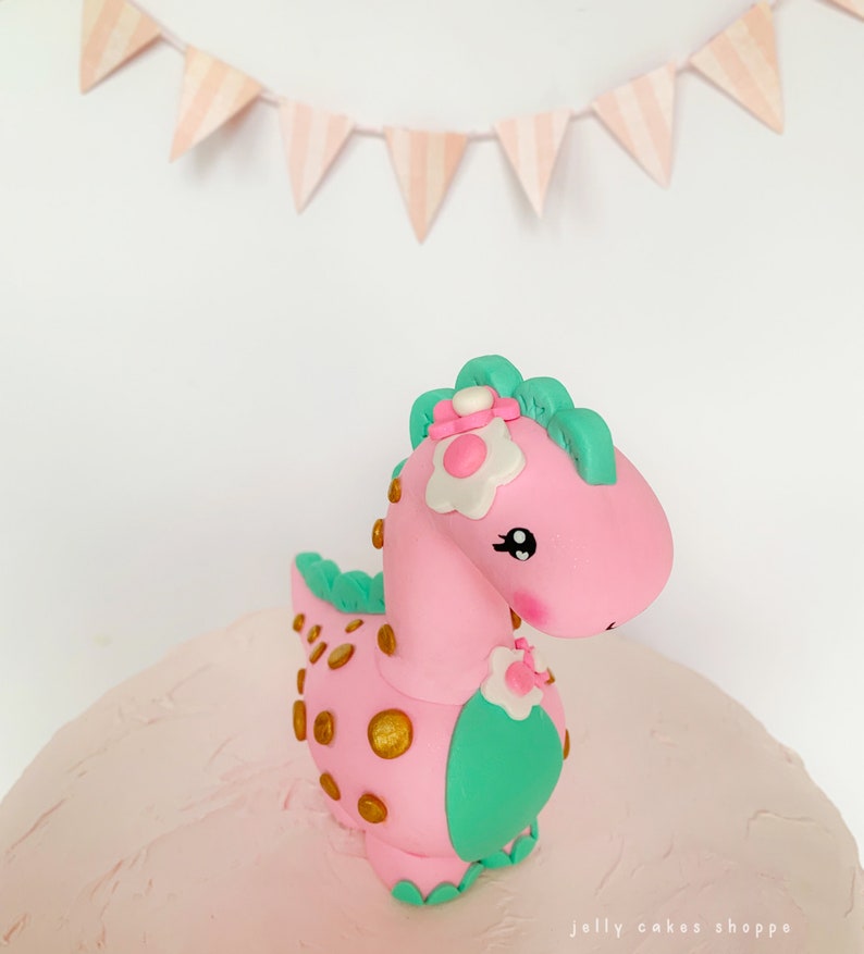 Pink Dinosaur Cake Topper