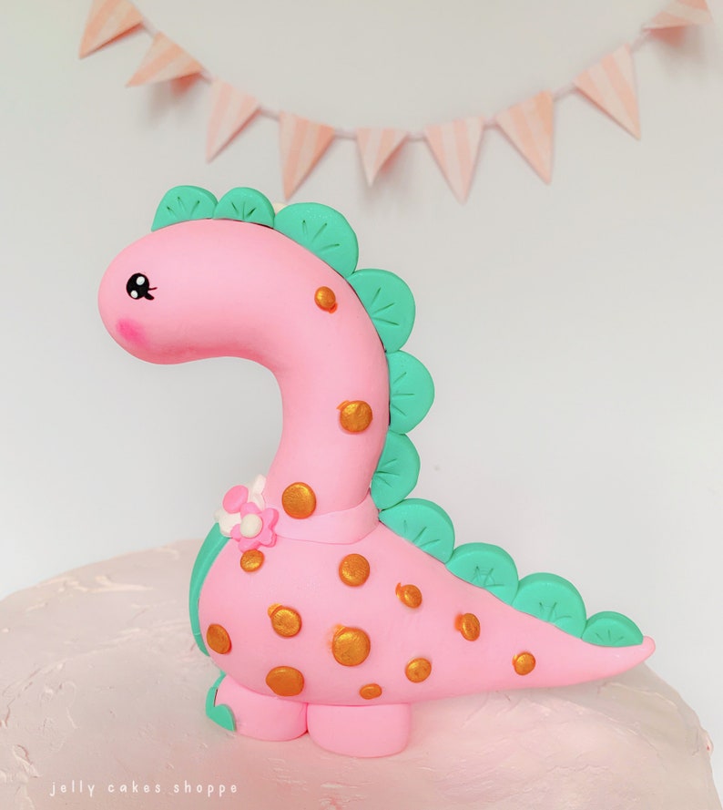Pink Dinosaur Cake Topper