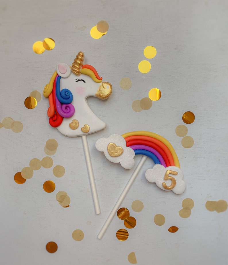 Rainbow Unicorn Cake Topper