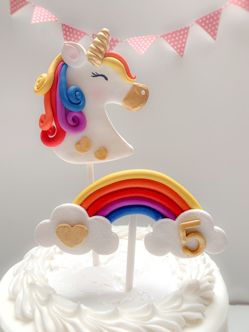 Rainbow Unicorn Cake Topper