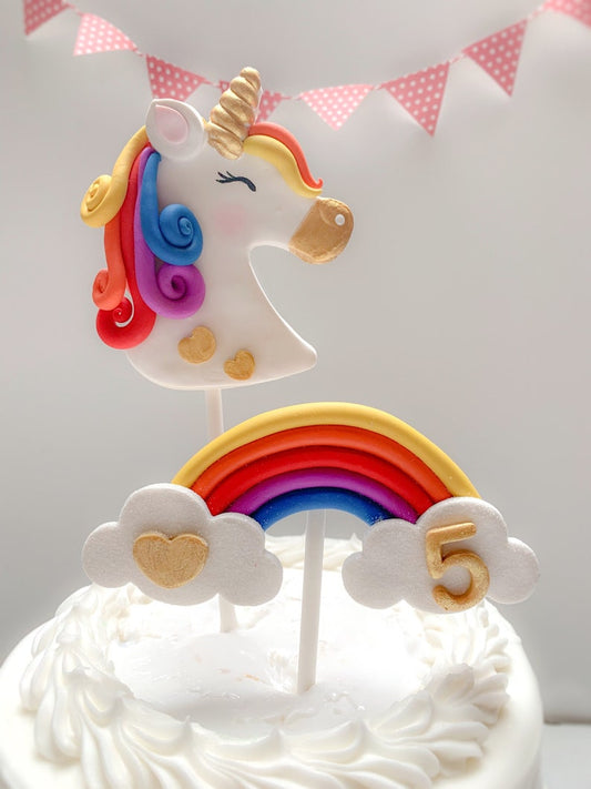 Rainbow Unicorn Cake Topper