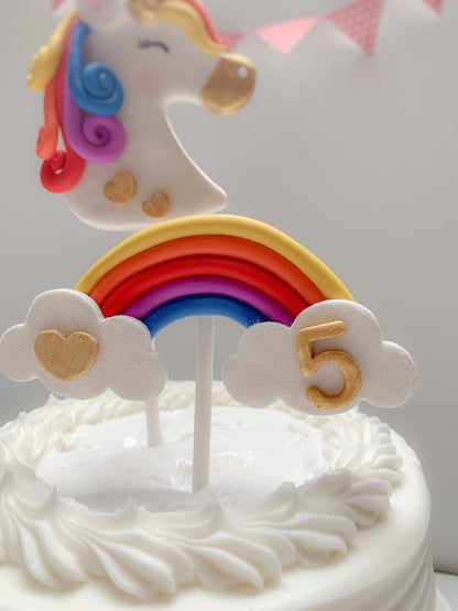 Rainbow Unicorn Cake Topper