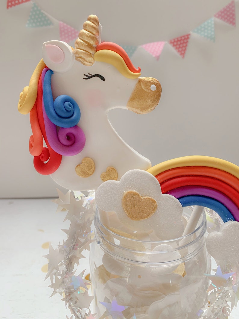 Rainbow Unicorn Cake Topper