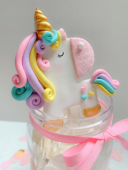 Happy Birthday Rainbow Unicorn Cake Topper with Banner