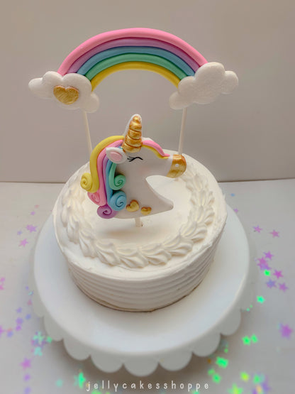 Pastel Rainbow Unicorn Cake Topper