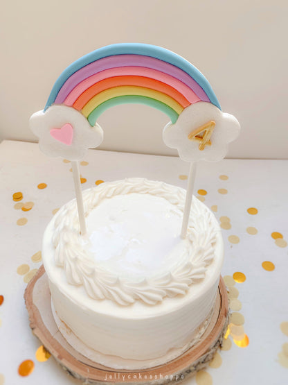 Pastel Rainbow Cake Topper