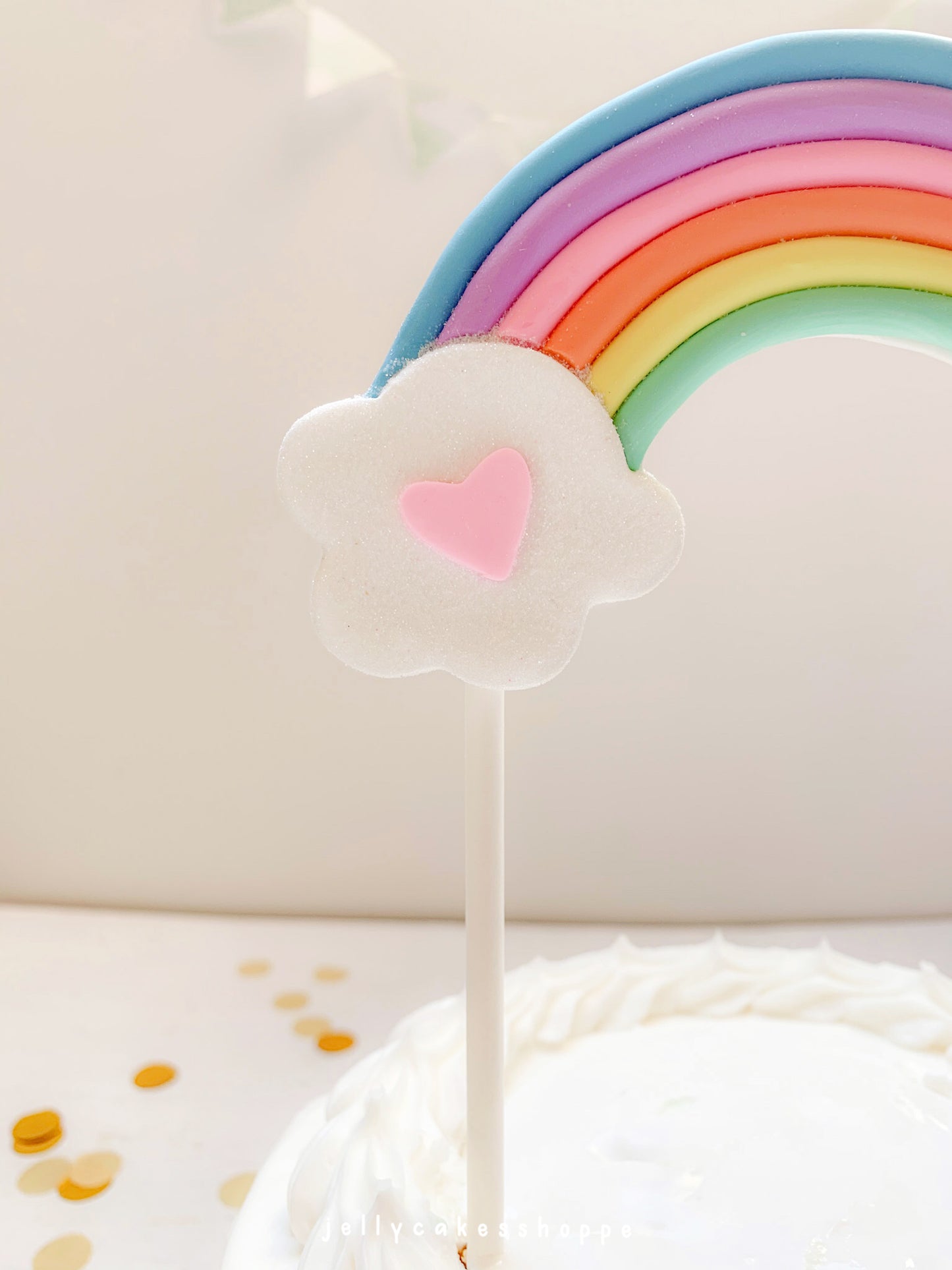 Pastel Rainbow Cake Topper