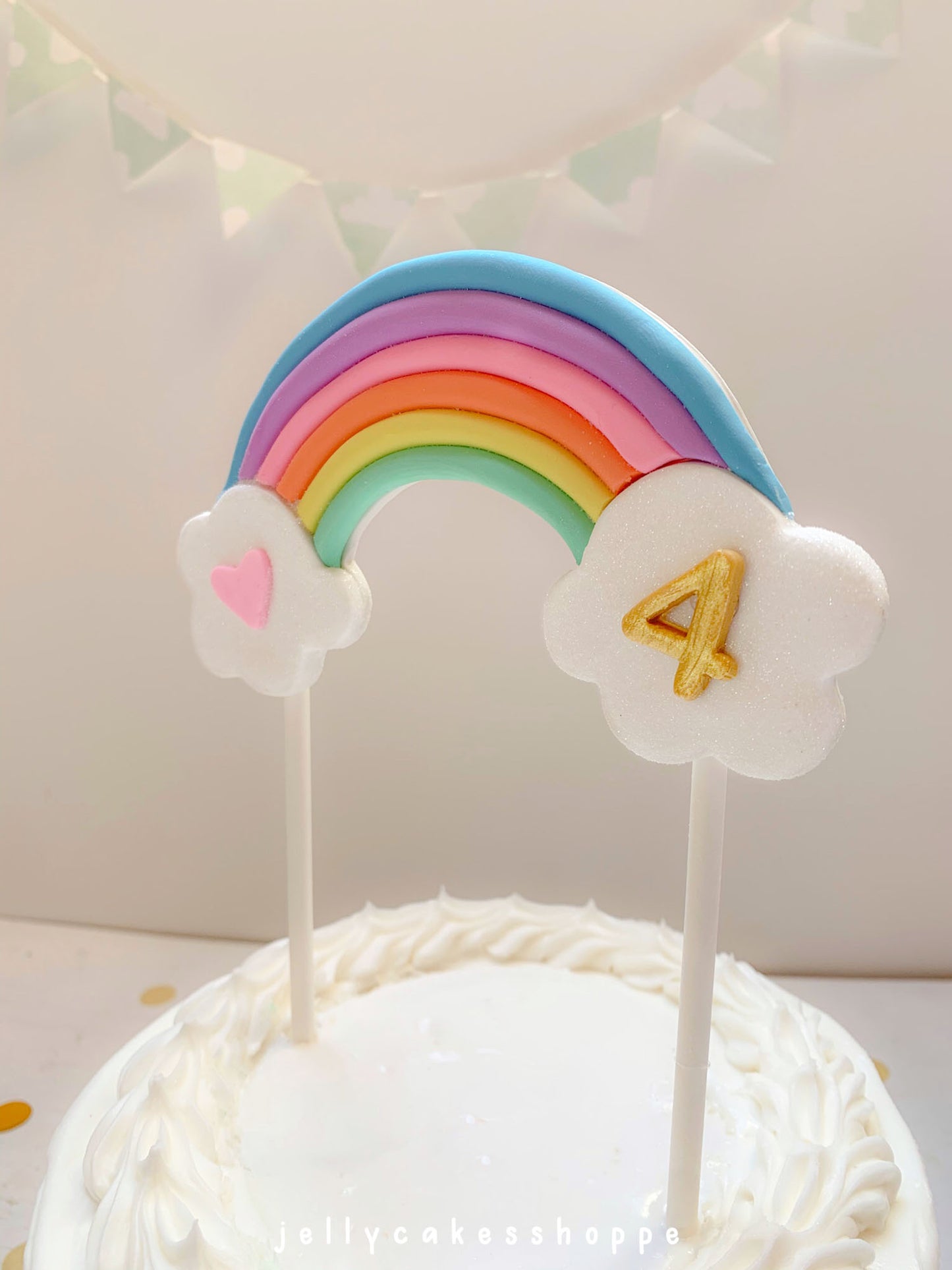 Pastel Rainbow Cake Topper