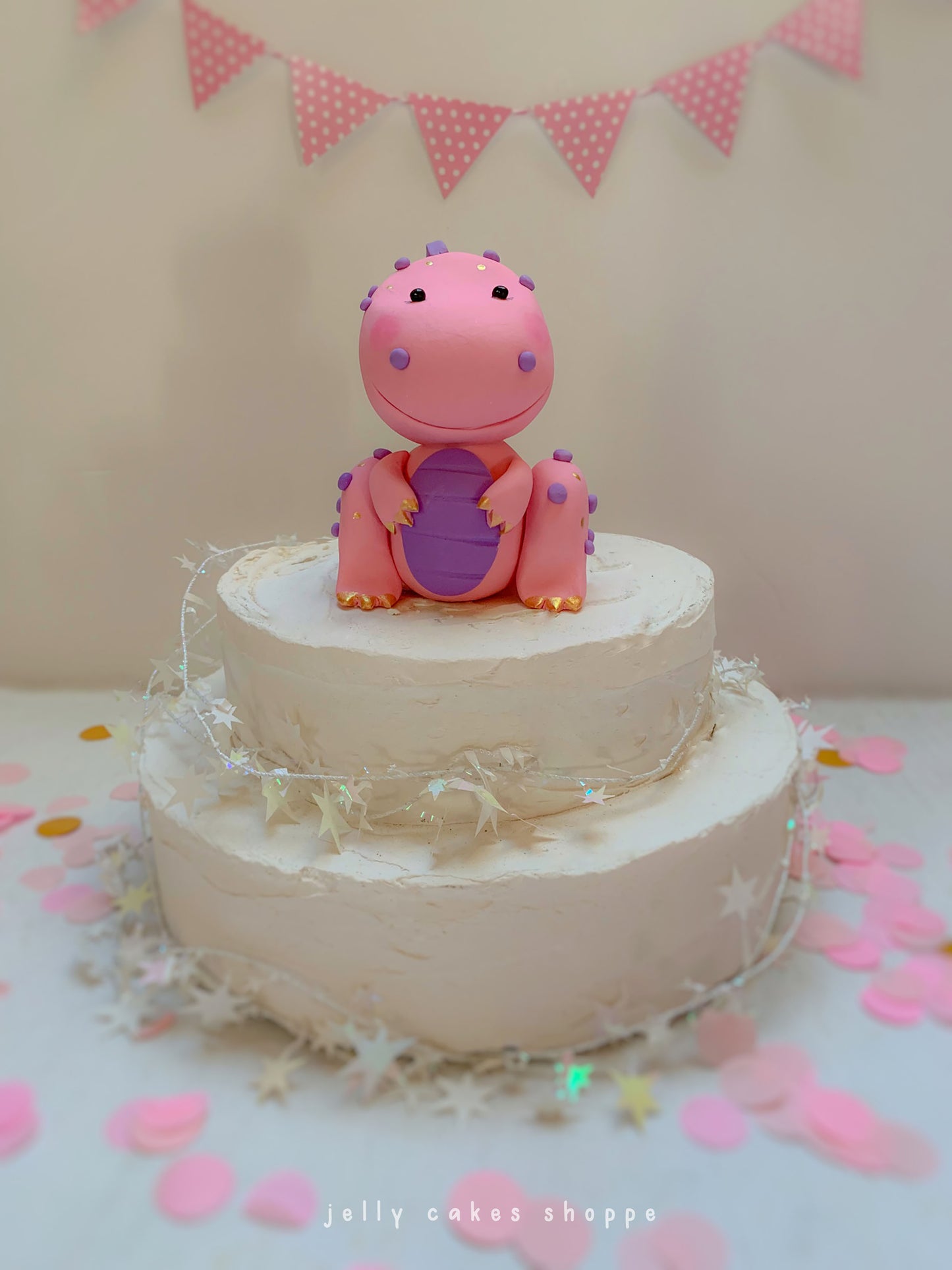 Pink Dinosaur Cake Topper