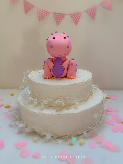 Pink Dinosaur Cake Topper