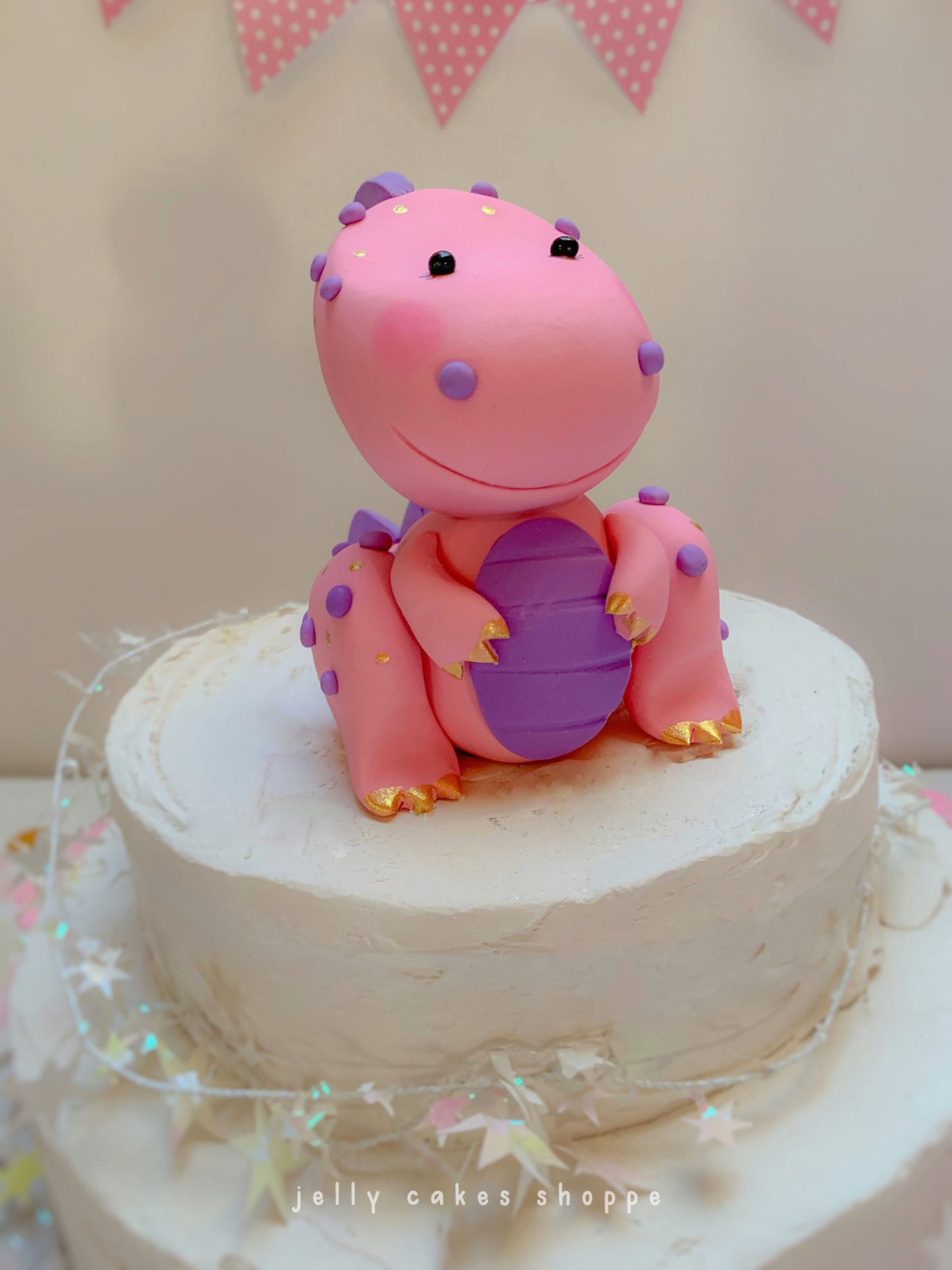 Pink Dinosaur Cake Topper