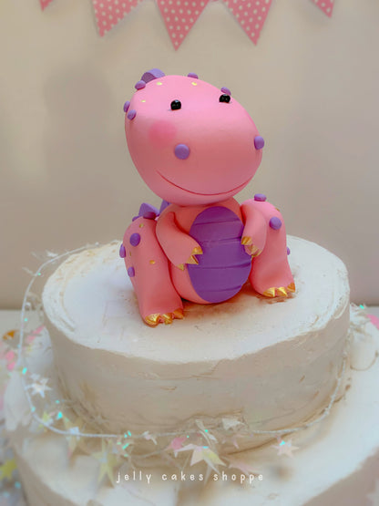 Pink Dinosaur Cake Topper