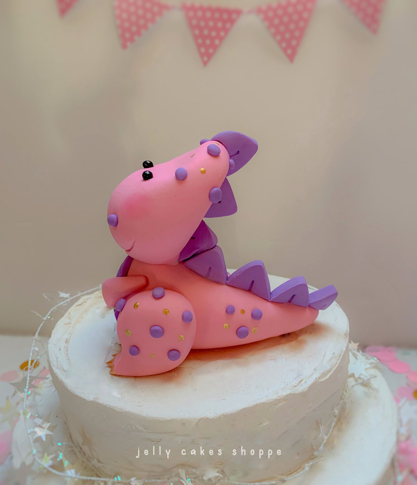 Pink Dinosaur Cake Topper
