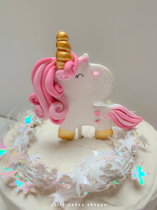 Pink Rainbow Unicorn Cake Topper