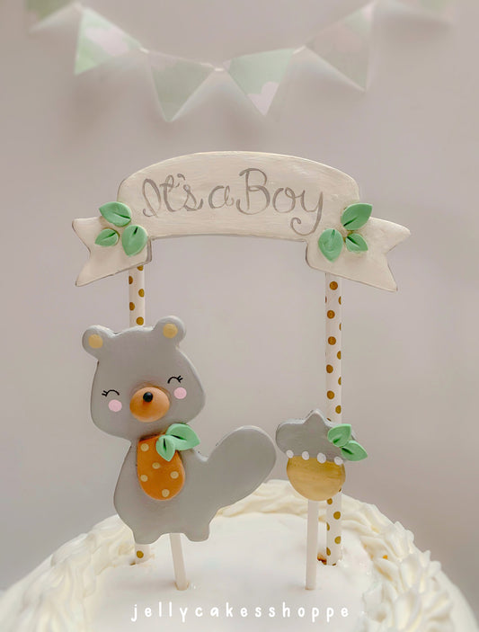 Woodland Baby Shower Cake Topper for Boy