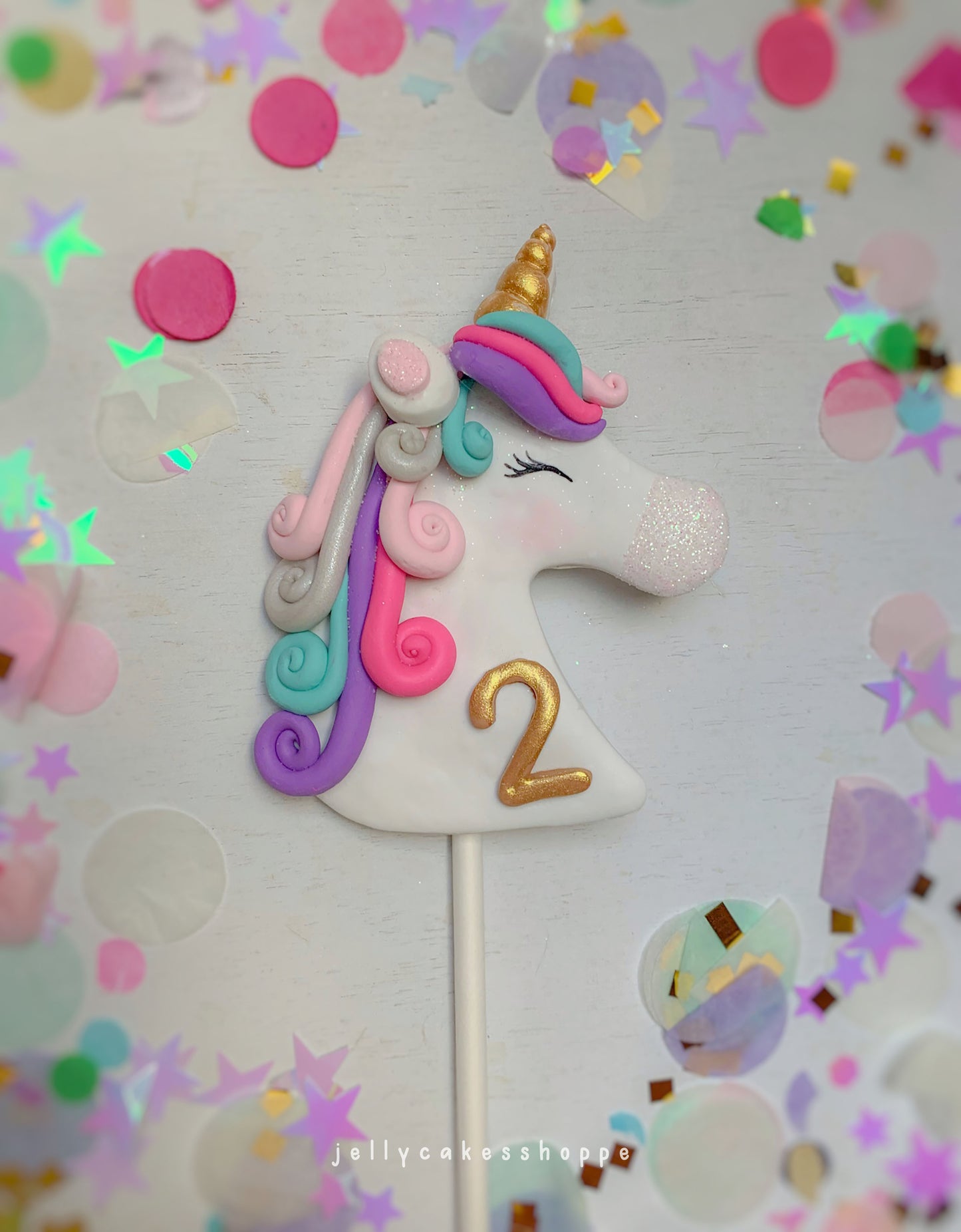 Rainbow Unicorn Cake Topper